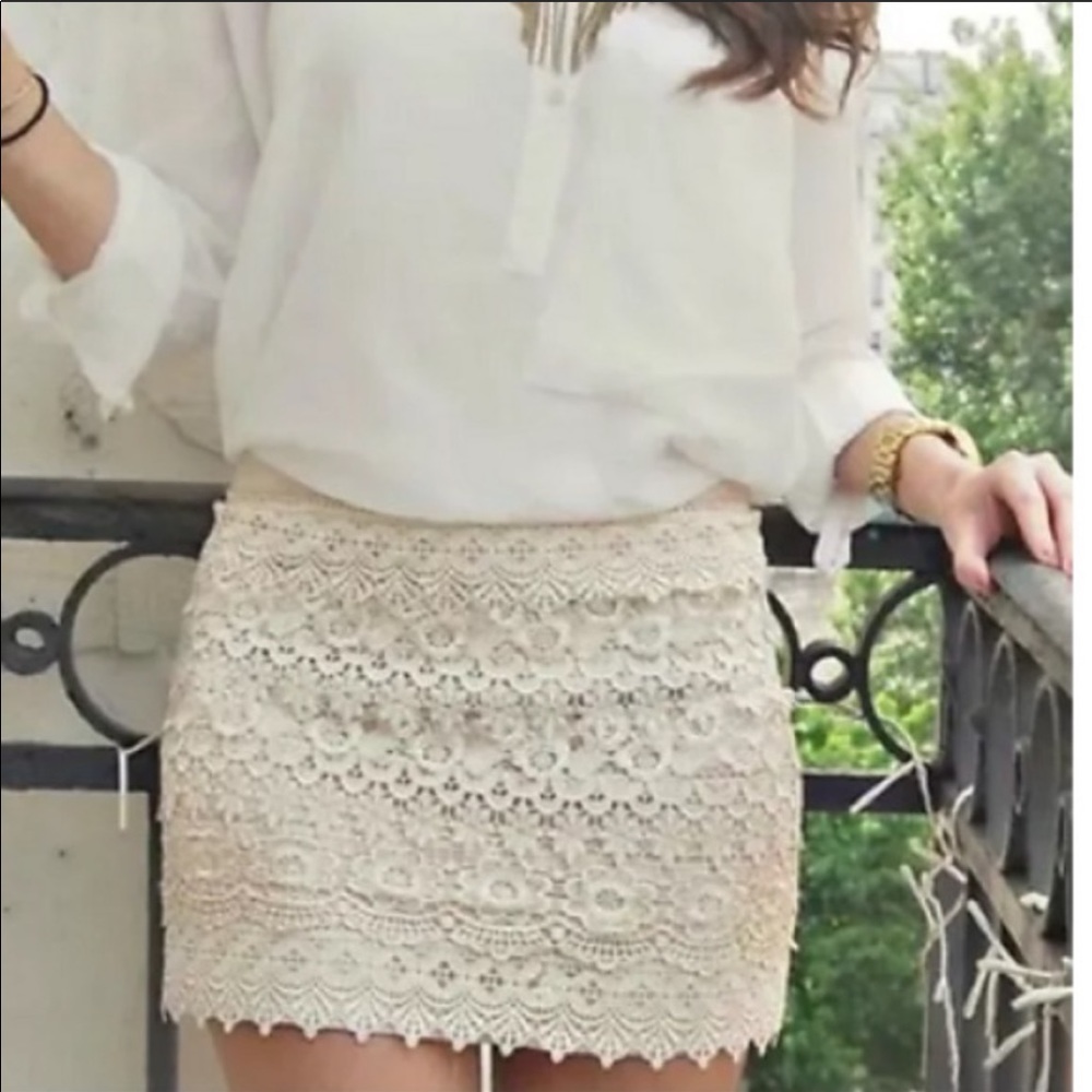 America Rag Crochet Mini Skirt